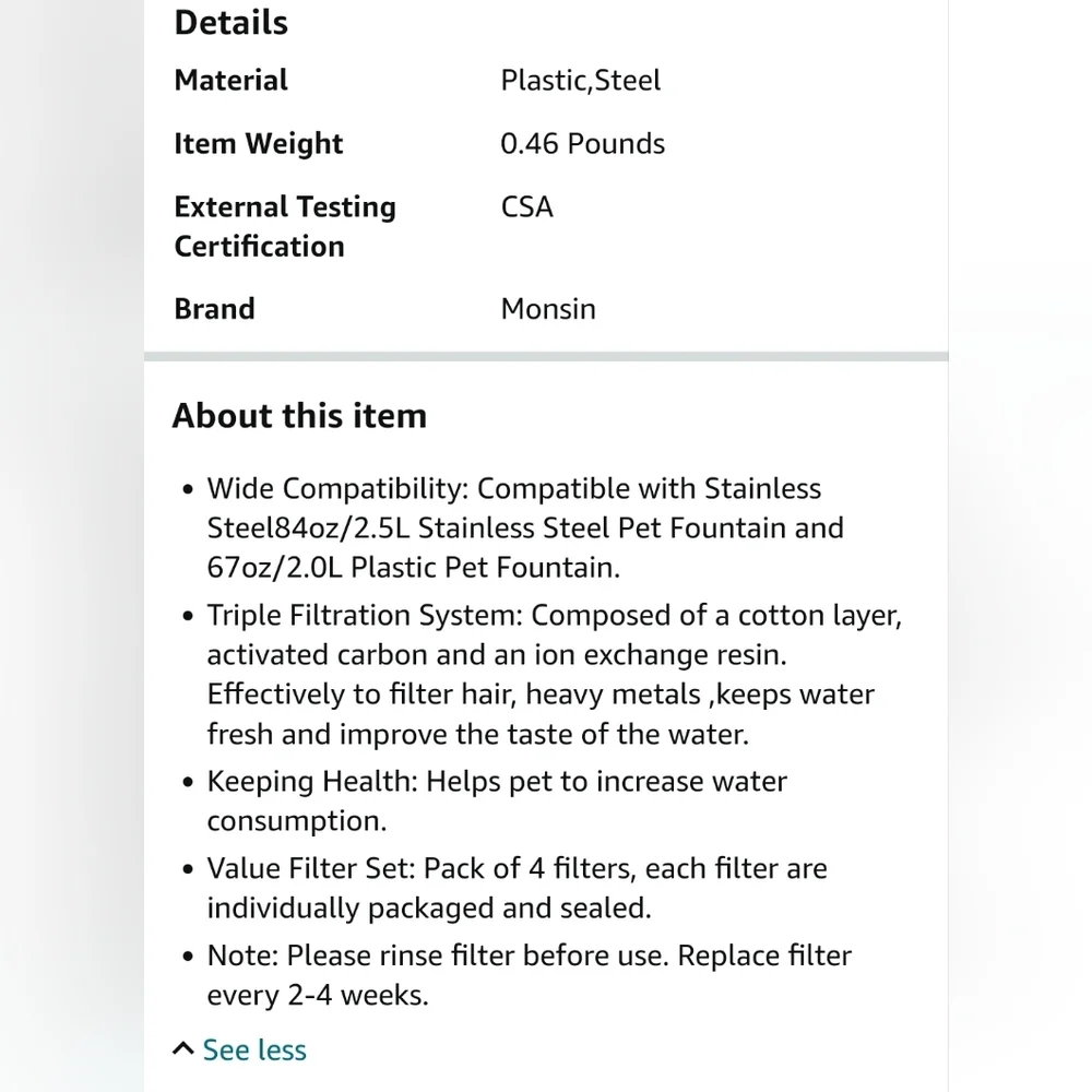 New pet fountain‎ filters 8pack